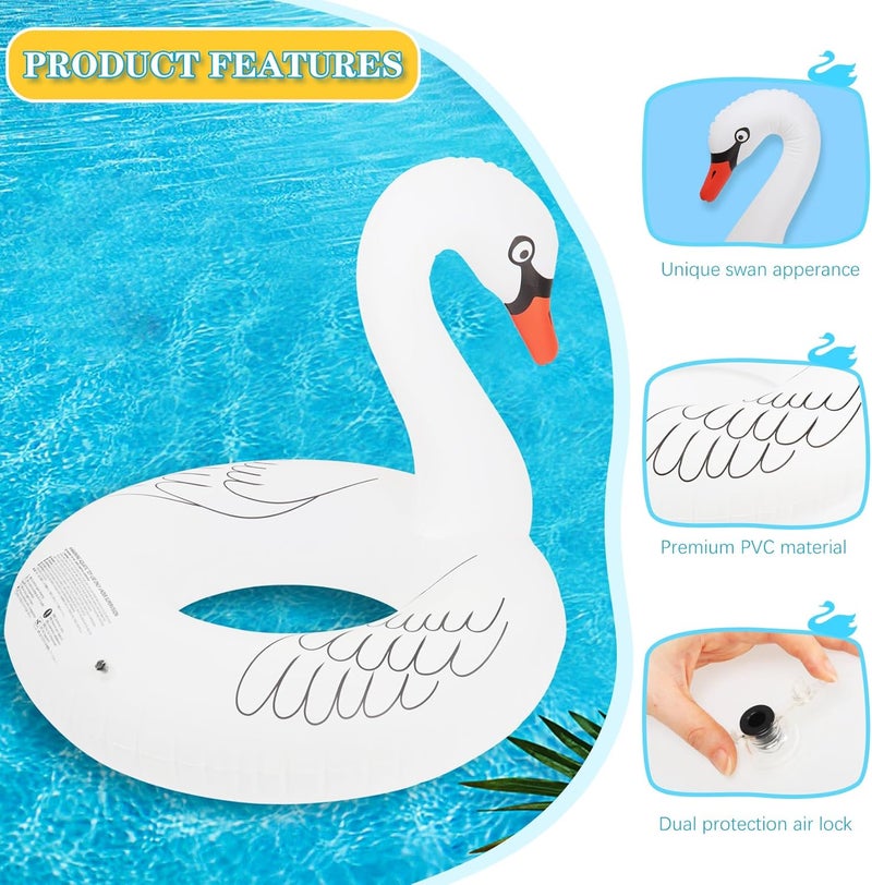 Sinbyuer Inflatable Pool Floats, Pool Tubes Swim Ring Pink Pool Float, 42'' Large Pool Float, Pool Inner Tube Beach Floats for Adults, Blow Up Floaties Water Floaties Pool Raft Lounger Lake - Image 2