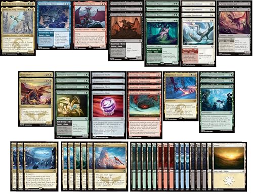 MTG Decks & More Elite 5Color Dragon Deck Green Black White Blue Red Very Powerful Modern Legal Custom Built 60 Card MTG - Image 1