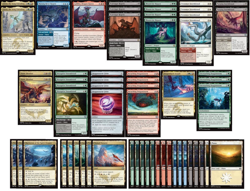 MTG Decks & More Elite 5Color Dragon Deck Green Black White Blue Red Very Powerful Modern Legal Custom Built 60 Card MTG - Image 3