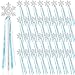 PullCrease 48 Pcs Snowflake Wand Sparkling Snowflake Fairy Wands for Winter Kids Girls Boys Princess Theme Birthday Party Favors Play Supplies Decorations Blue - Image 2