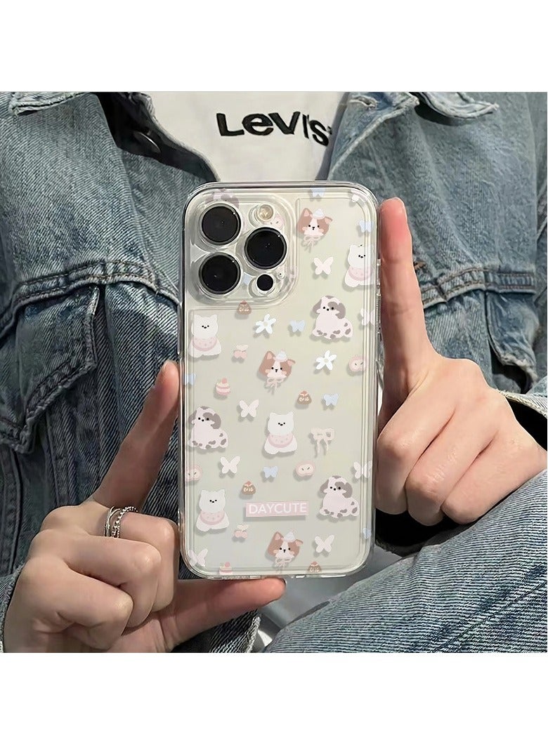 Full-Screen Puppies and Kittens Collection Transparent Case for iPhone 16 Pro – Cute, Shockproof, Stylish - Image 2
