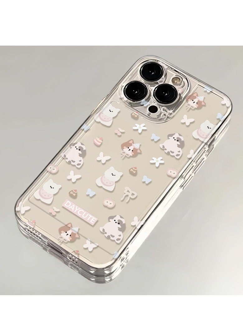 Full-Screen Puppies and Kittens Collection Transparent Case for iPhone 16 Pro – Cute, Shockproof, Stylish - Image 4