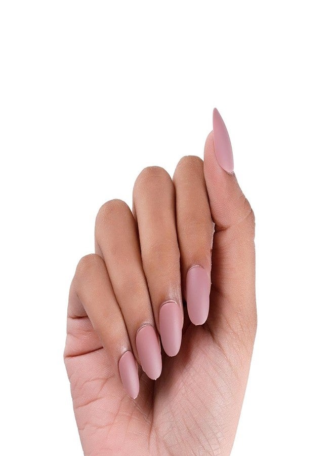 NAILWIND 24pcs Press on Nails | Matte Natural French Short False Nails | Acrylic Full Cover Nails | Natural Fake Nails Delicate & Comfortable for Women and Girls (V-31) - Image 3