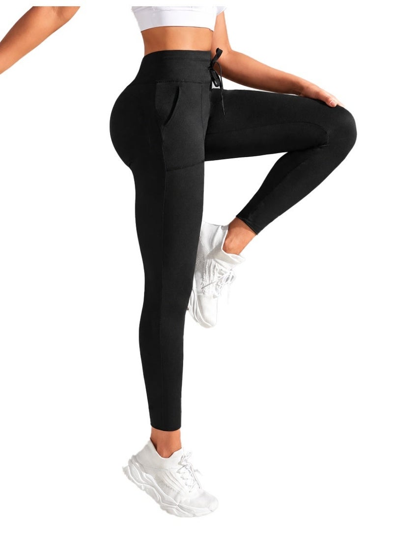Nileton Women's Performance Leggings Joggers with Pockets, High Waist Drawstring, Quick Dry , Athletic Pants for Gym, Yoga & Everyday Wear for women - Image 2