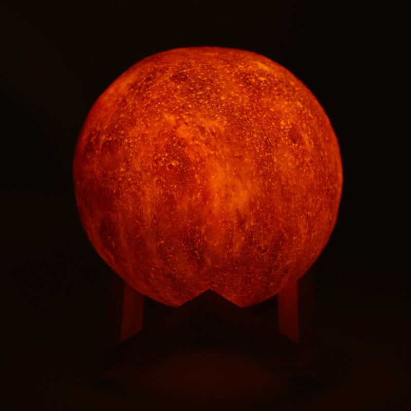 Moon Light 12cm Realistic 3D Printed - 3 Dimmable Colors Touch Control LED Lamp for Bedroom Decor Night Light Gift Idea - Image 2