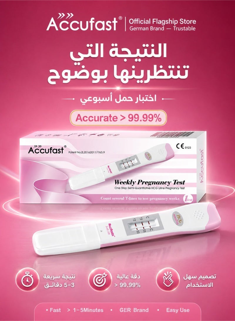 AccuSure جهاز اختبار تتبع وقياس اسابيع الحمل الأسبوعي مخصص للنساء للكشف المنزلي عن الحمل وتقدير عدد أسابيع الحمل من 1 إلى 4 أسابيع بدقة عالية للكشف المبكر وتتبع اختبار سريع للكشف عن الحمل للنساء. تحليل معرفة حمل الاسبوعي منزلي تحليل حمل سبوعي  تست - Image 4