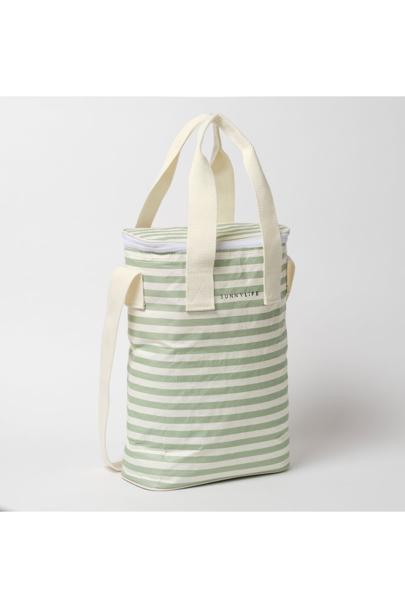 Sunnylife حقيبة تبريد مشروبات معزولة، تصميم خطوط وردية لأيام كسولة، حاملة مشروبات محمولة للشاطئ، النزهات، التخييم والمغامرات الخارجية، حقيبة خارجية خفيفة الوزن ومقاومة للتسرب - Image 2