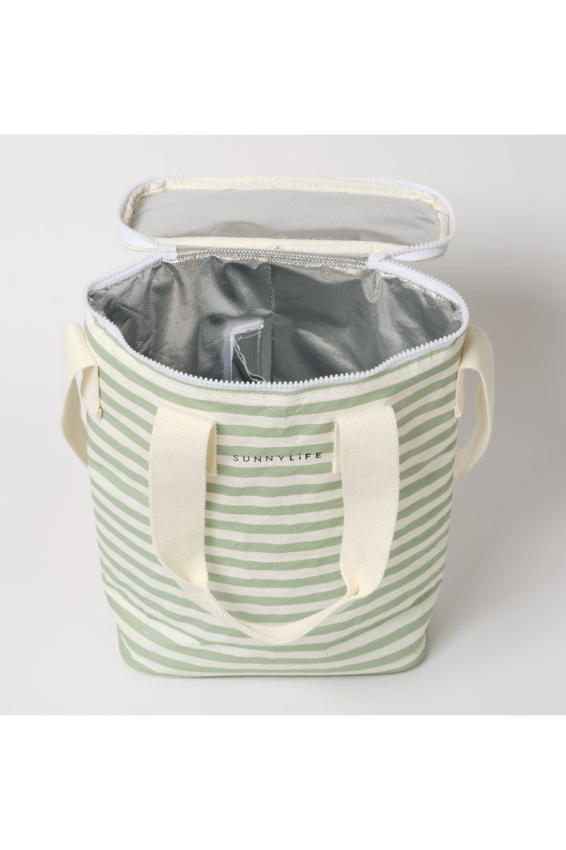 Sunnylife حقيبة تبريد مشروبات معزولة، تصميم خطوط وردية لأيام كسولة، حاملة مشروبات محمولة للشاطئ، النزهات، التخييم والمغامرات الخارجية، حقيبة خارجية خفيفة الوزن ومقاومة للتسرب - Image 4