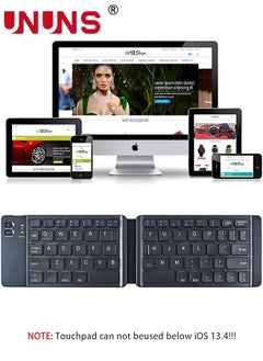 UNUNS Foldable Bluetooth Keyboard,Portable Wireless Keyboard With Stand Holder,Ultra-Slim Pocket Size Rechargeable Keyboard,Compatible with IOS/Android/Windows,Smartphone/Tablet/Laptop,Black  - Image 4