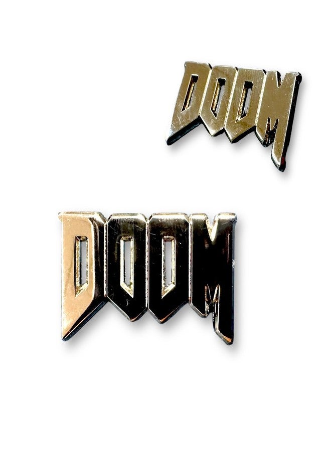 دبوس مينا KOZUKI Doom - ذهبي، ألعاب، بروش شعار لعبة الكمبيوتر الكلاسيكية القديمة - للجنسين - Image 1