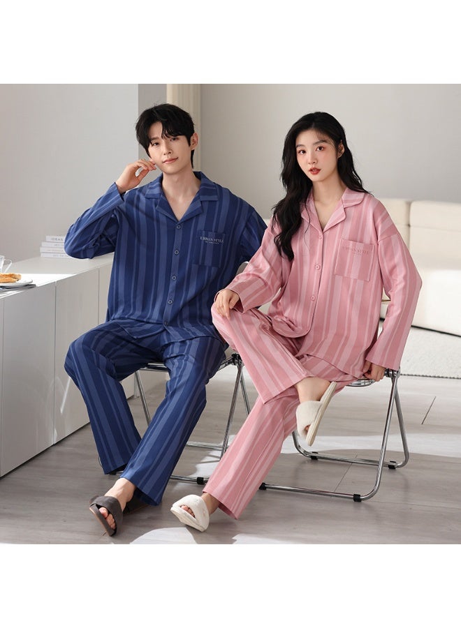 Cotton Couples Pyjamas Set Men Autumn Loungewear Casual Women's Pijamas Long Sleep Tops Pant couples matching Clothings - Image 1