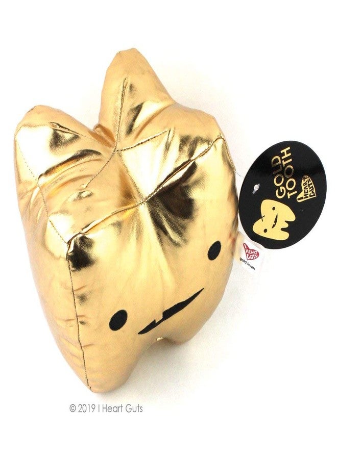I Heart Guts Gold Tooth - Metallic Vinyl Plush - 7” Plush Organ, Dental Get Well Surgery Gift, Dentist Office Mascot, Cute Stuffed Pillow, Hygienist - Image 4