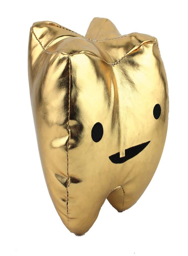 I Heart Guts Gold Tooth - Metallic Vinyl Plush - 7” Plush Organ, Dental Get Well Surgery Gift, Dentist Office Mascot, Cute Stuffed Pillow, Hygienist - Image 1