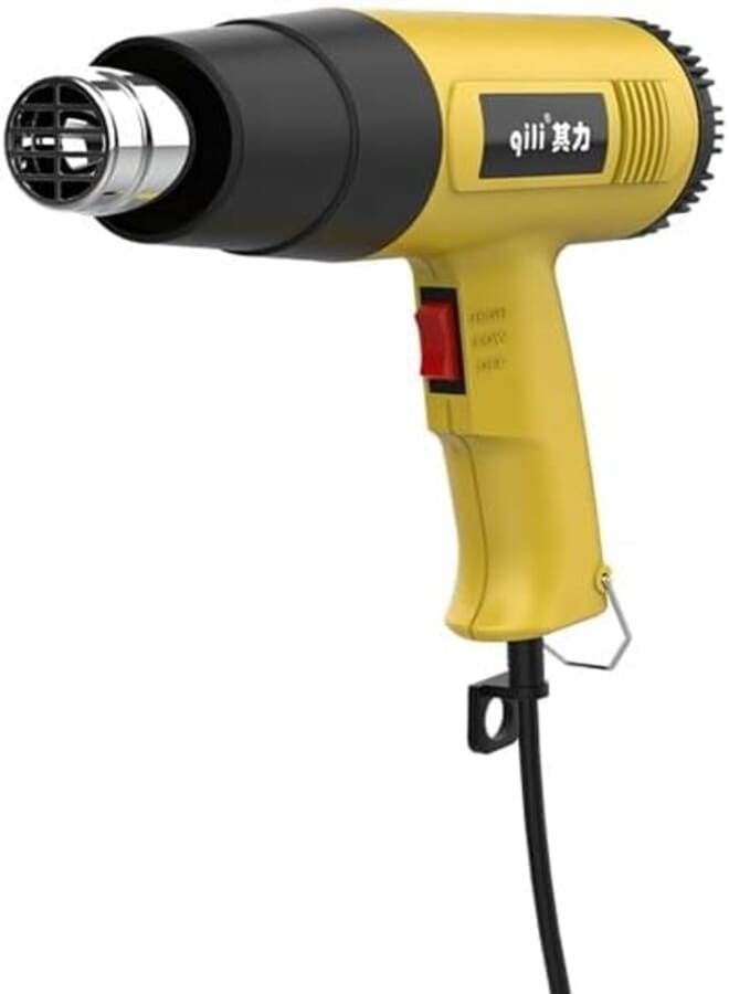 Hot Heat Gun 2000W, 2 Level, Temperature Range 300-500°C, Multi-Purpose Tool for Car Film, Paint Removal, Wallpaper, Heavy Duty