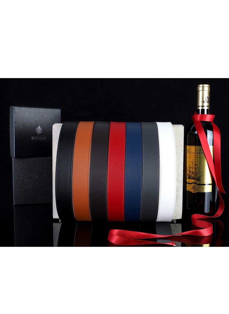 Excefore - Belt Men, 2 Pack Ratchet Belt Dress Adjustable 44-52" Genuine Leather Belt, Size Length Can be Cut, with Gift Box - Image 1