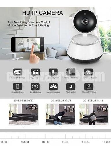 Mini Robot cam Wireless WiFi Camera for Network Security | Hd Remote Monitor 720p CCTV 360 Degree Rotation | Two Way Audio Motion Detection | Alarm Security Camera