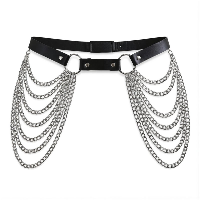Festival Rave Waist Chain Harness Layered Leather Body Chain for Dance - Image 3