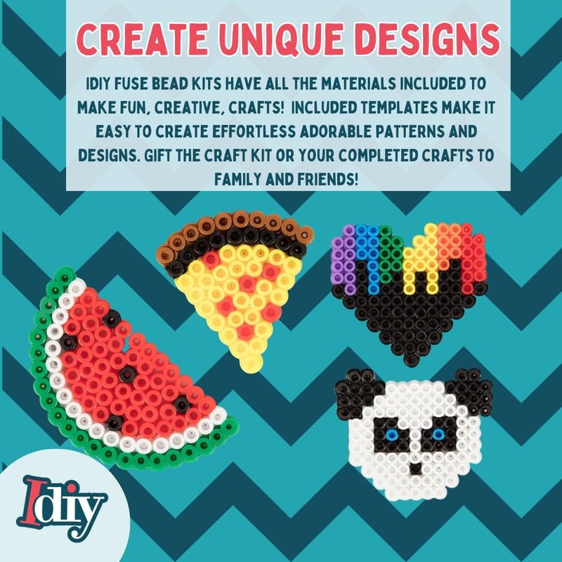 SCS Direct Fuse Beads Super Value Kit - 8000 Beads - Create Unique Designs - Includes 12 Colors, 4 Pegboards, Tweezers & Ironing Paper - DIY Arts & Craft Project for Kids Vacation, Camp, or Birthday Party Gifts - Image 5