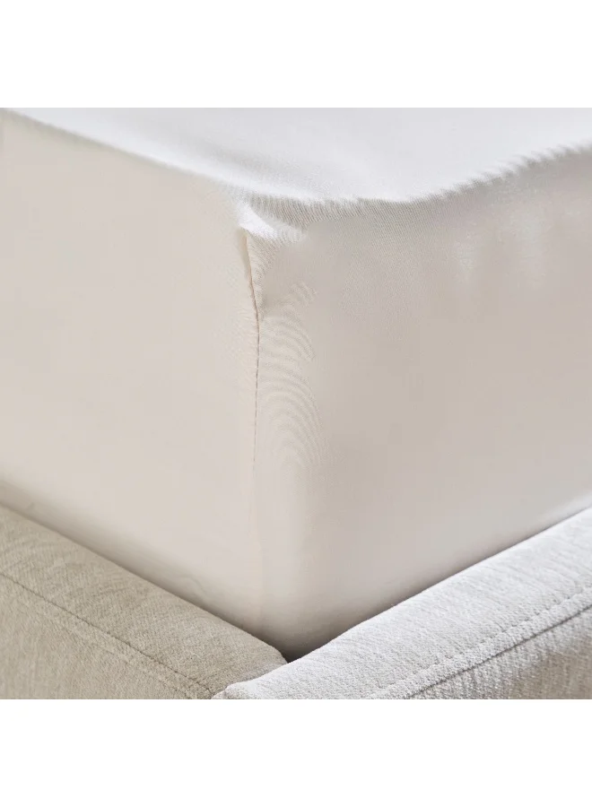Home Box Derby Solid Microfiber Twin Fitted Sheet - 120x200+25 cm