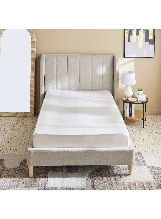 Home Box Derby Solid Microfiber Twin Fitted Sheet - 120x200+25 cm