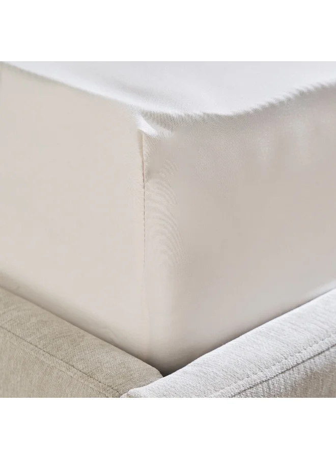Home Box Derby Solid Microfiber Twin Fitted Sheet - 120x200+25 cm
