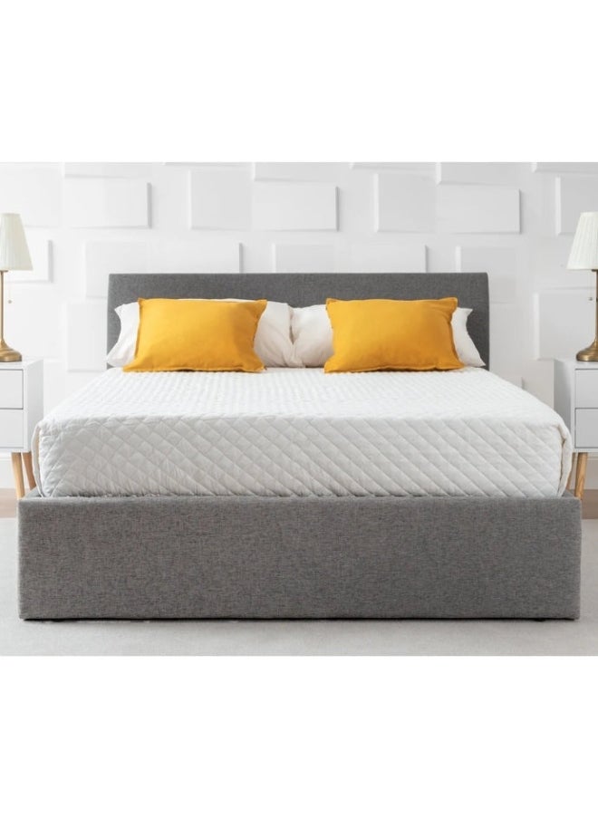 Bed and Mattress Home - Classico Premium Upholstered Single Size ( 90 X 200 ) Grey Color Bed - Image 1