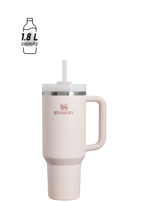 Stanley Quencher H2.0 Flow State 40oz Rose Quartz Stainless Steel Vacuum Insulated Tumbler with Lid and Straw for Water and Iced Tea, Cold Retention