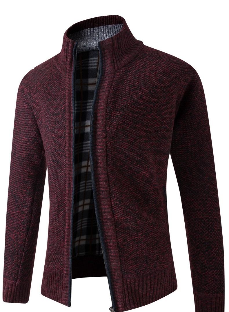 Loquat Men's Casual Thickened Long Sleeved Knitting Cardigan 