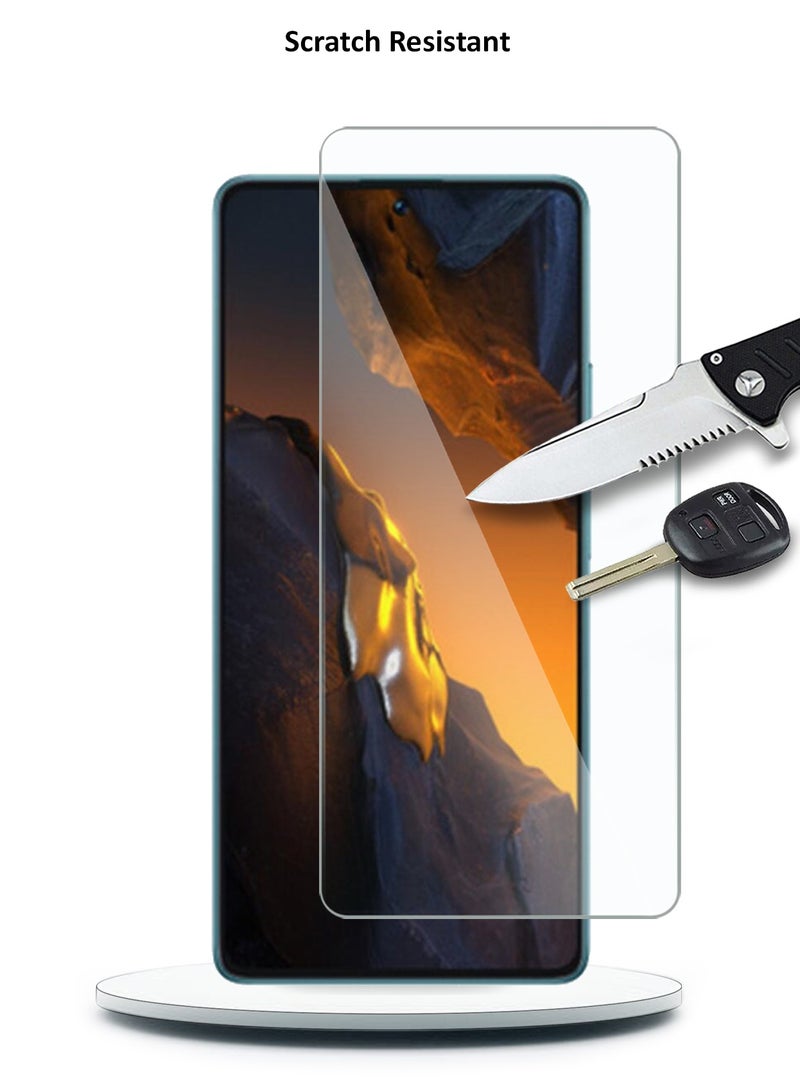 دبليو تيك واقي شاشة من الزجاج المقوى Xiaomi Poco F5 5G 2023 Premium Series 9H 2.5D (MSG9CN) - شفاف / أسود - Image 5