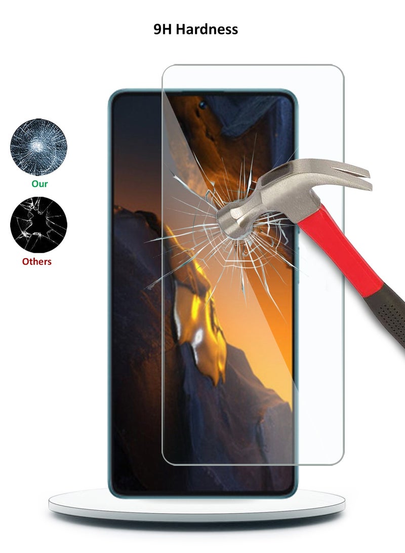 دبليو تيك واقي شاشة من الزجاج المقوى Xiaomi Poco F5 5G 2023 Premium Series 9H 2.5D (MSG9CN) - شفاف / أسود - Image 3