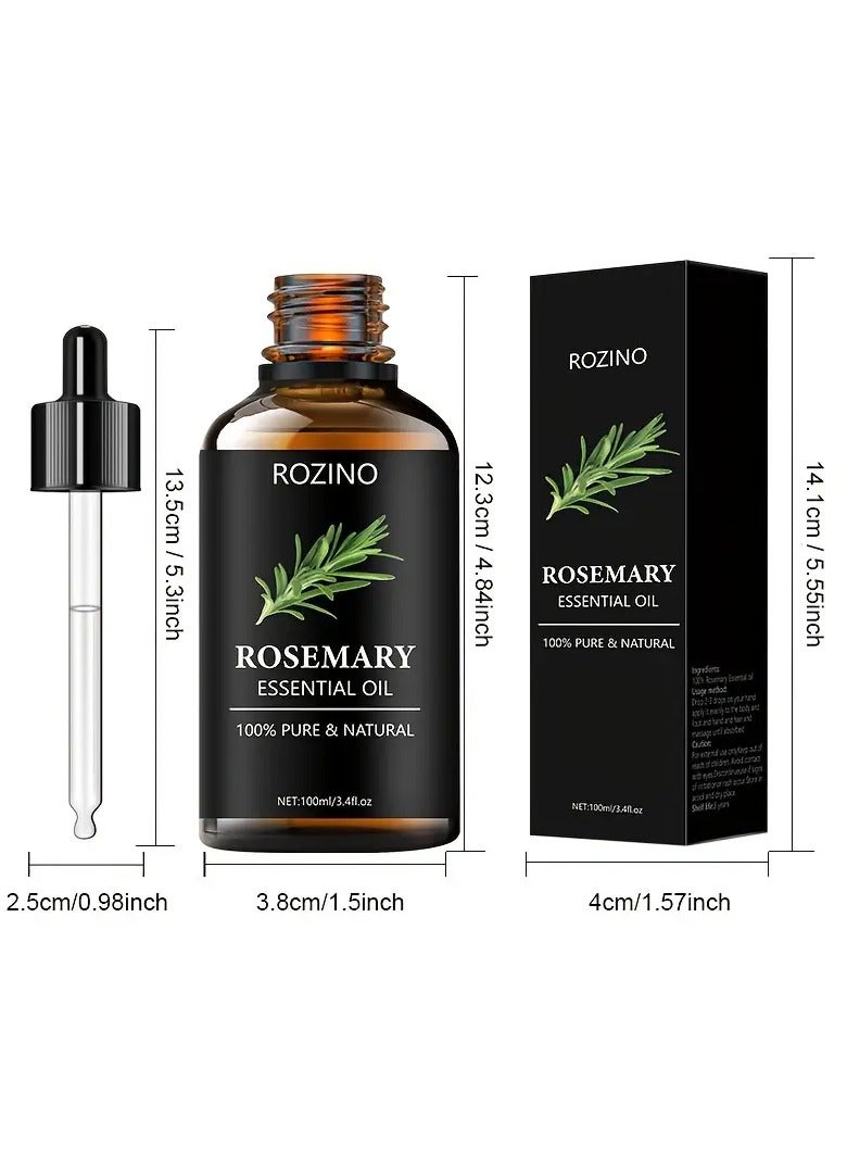Rozino 100Ml Black Bottle of Pure Natural Rosemary Essential Oil Can Be Used for Hair Care Essential Oil, Hair Care And Moisturizing, Smooth, Dry, Rough, Mild Bifurcate Care to Make Hair Look More Shiny - Image 3