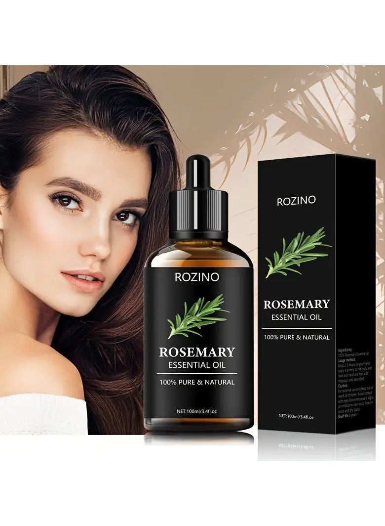 Rozino 100Ml Black Bottle of Pure Natural Rosemary Essential Oil Can Be Used for Hair Care Essential Oil, Hair Care And Moisturizing, Smooth, Dry, Rough, Mild Bifurcate Care to Make Hair Look More Shiny - Image 4