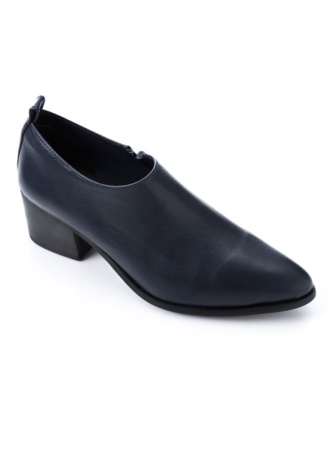 Mr.joe Leather Oval Mid Heels Pumps  - Image 1