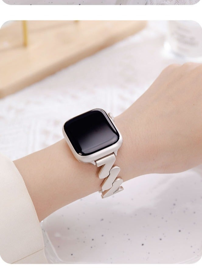 Starlight, metal wavy pattern, watch band,Iwatch band, Apple Watch band, 42mm44mm45mm46mm49mm, compatible with all series of S10 S9 S8 SE  - Image 4