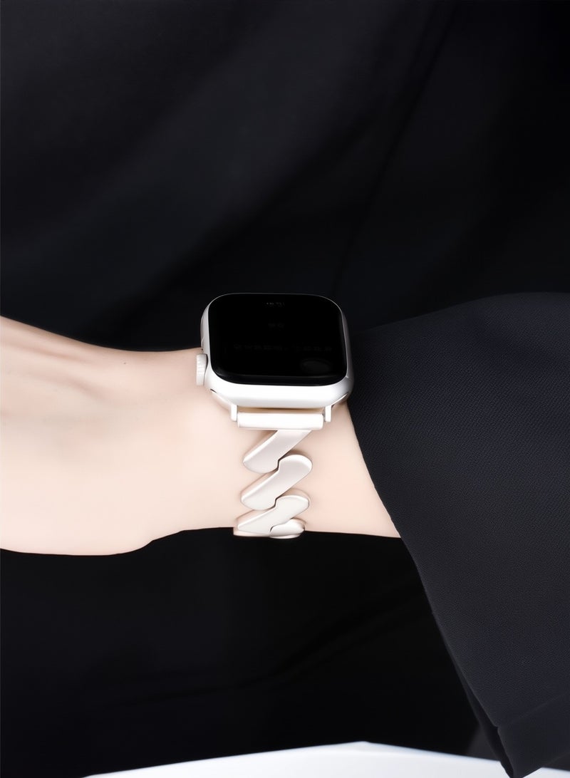Starlight, metal wavy pattern, watch band,Iwatch band, Apple Watch band, 42mm44mm45mm46mm49mm, compatible with all series of S10 S9 S8 SE  - Image 2