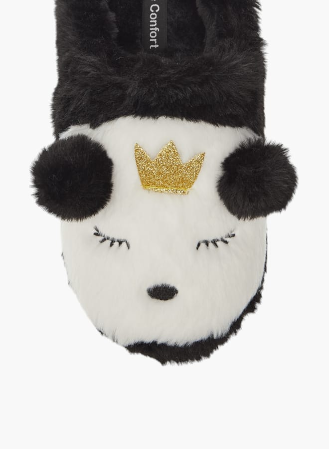 Le Confort Womens Bear Applique Slip-On Bedroom Mules - Image 3