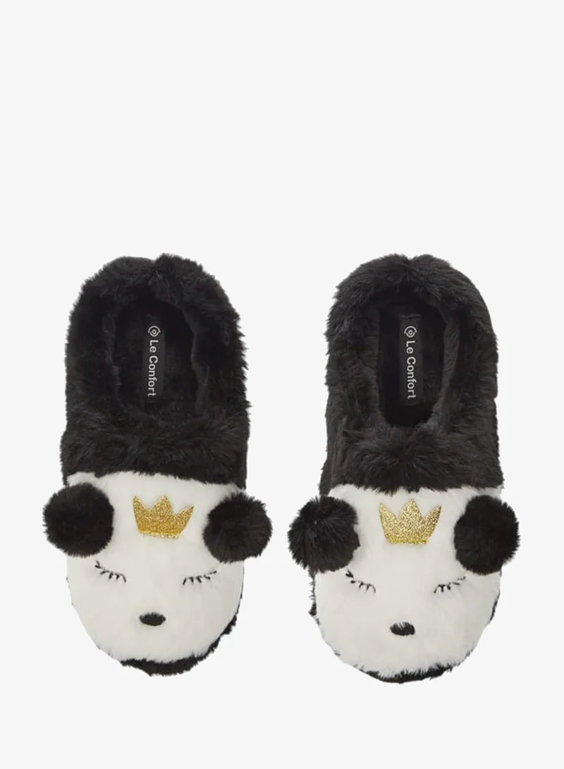 Le Confort Womens Bear Applique Slip-On Bedroom Mules