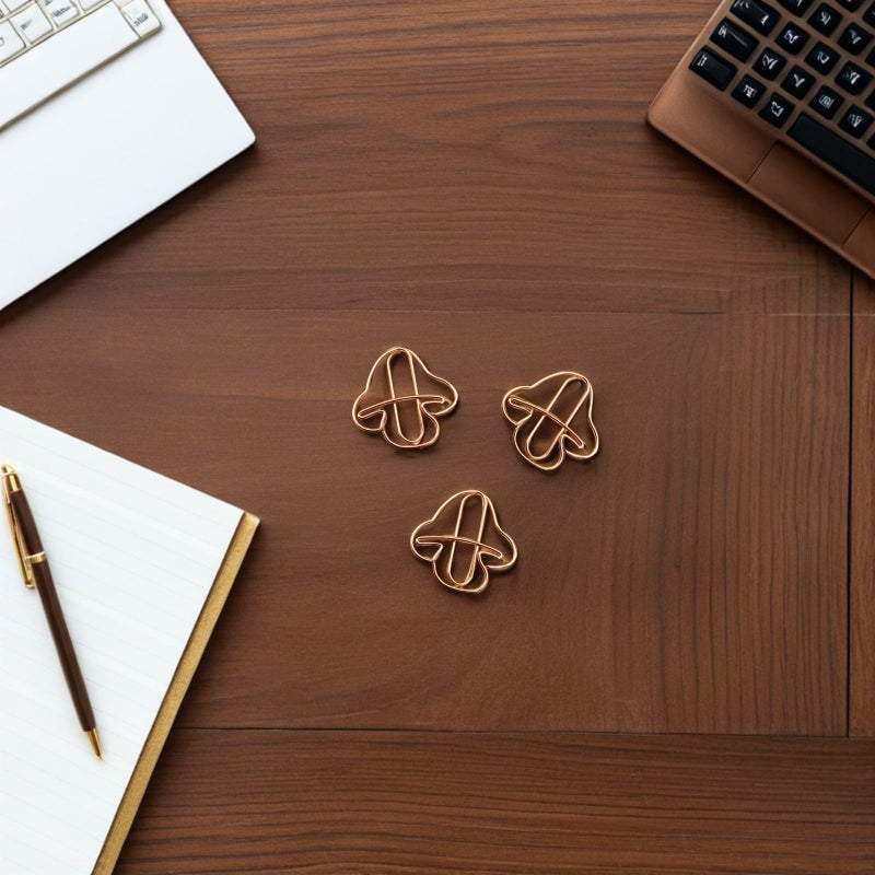20Pcs Rose Gold Mini Mushroom Paper Clips For Office School Desk Decorative Accessories - Image 5