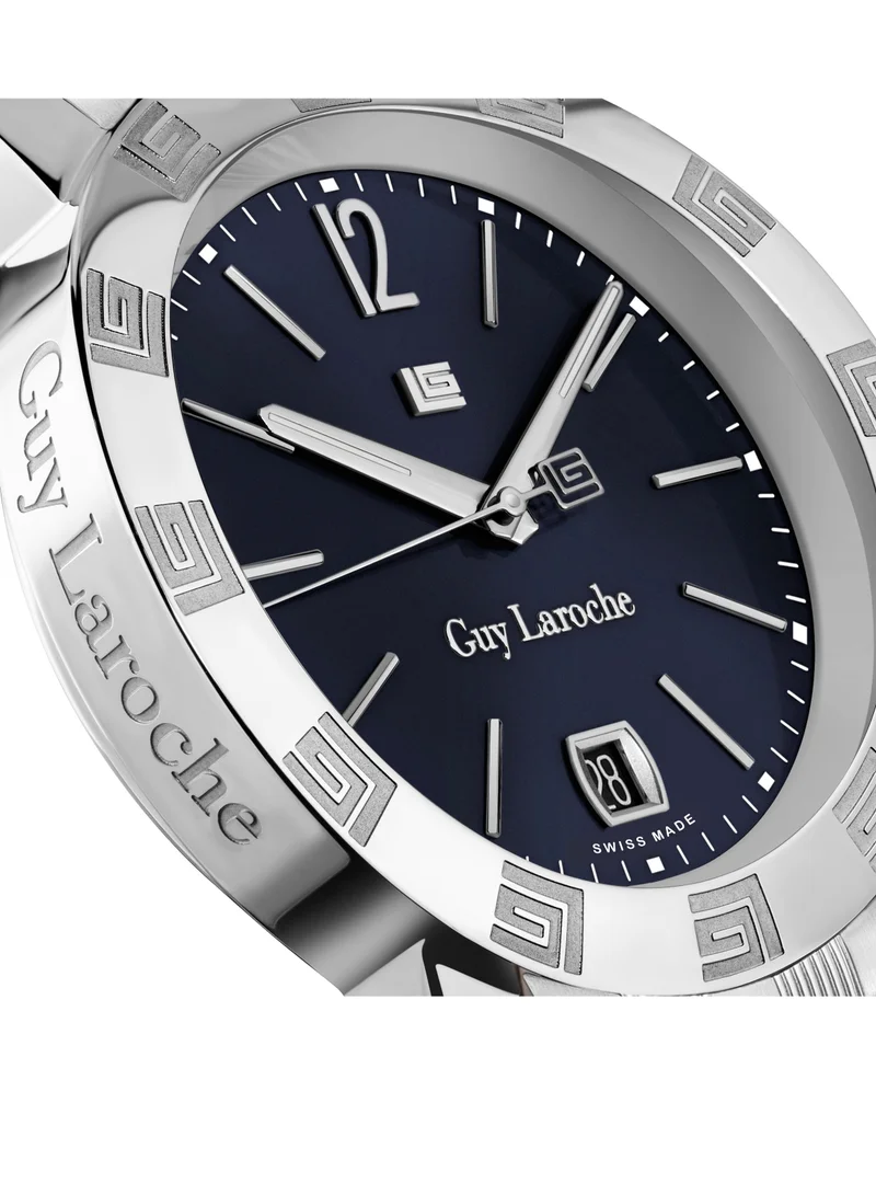 Guy Laroche Alex Watch for Men with Silver Stainless Steel Bracelet 40 mm 5 Atm