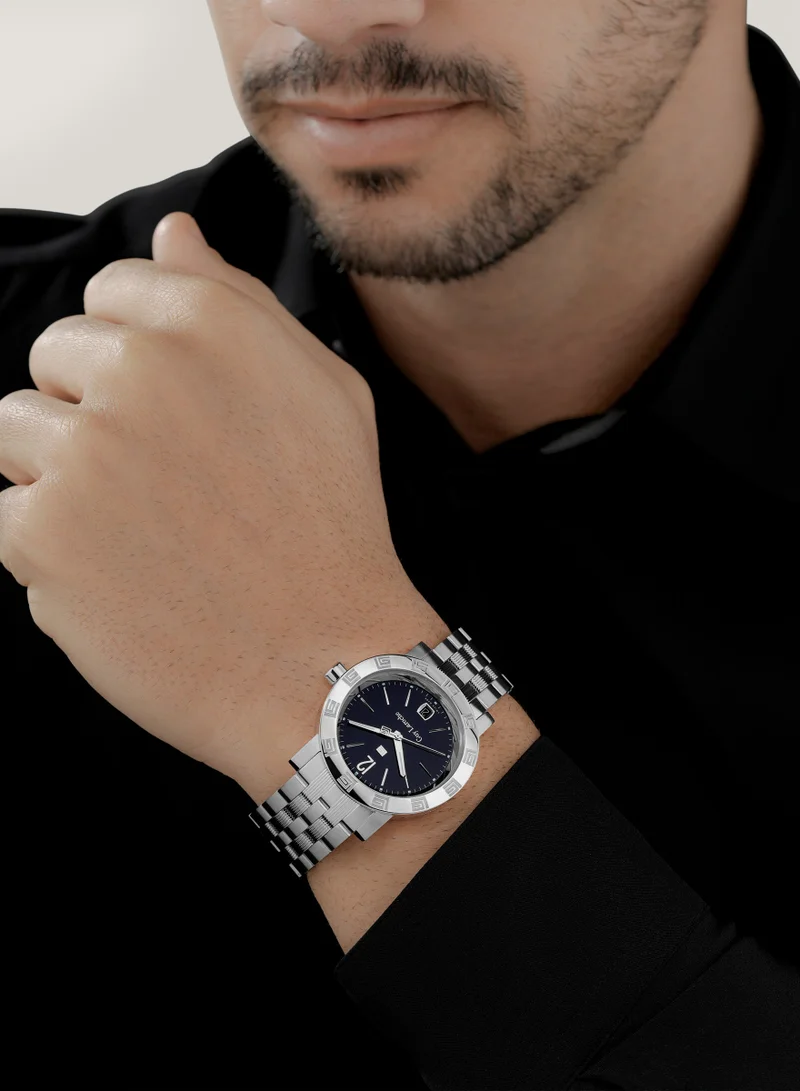 Guy Laroche Alex Watch for Men with Silver Stainless Steel Bracelet 40 mm 5 Atm
