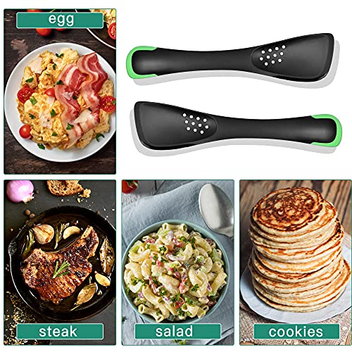 Worldity 5-In-1 Nylon Slotted Spoon Spatula Turner Slicer Solid Spoon, Nonstick Multipurpose Kitchen Tool Included Cutter, Turner, Colander, Soup Spoon, Spatula for Kitchen Serving Supplies(Green) - Image 5