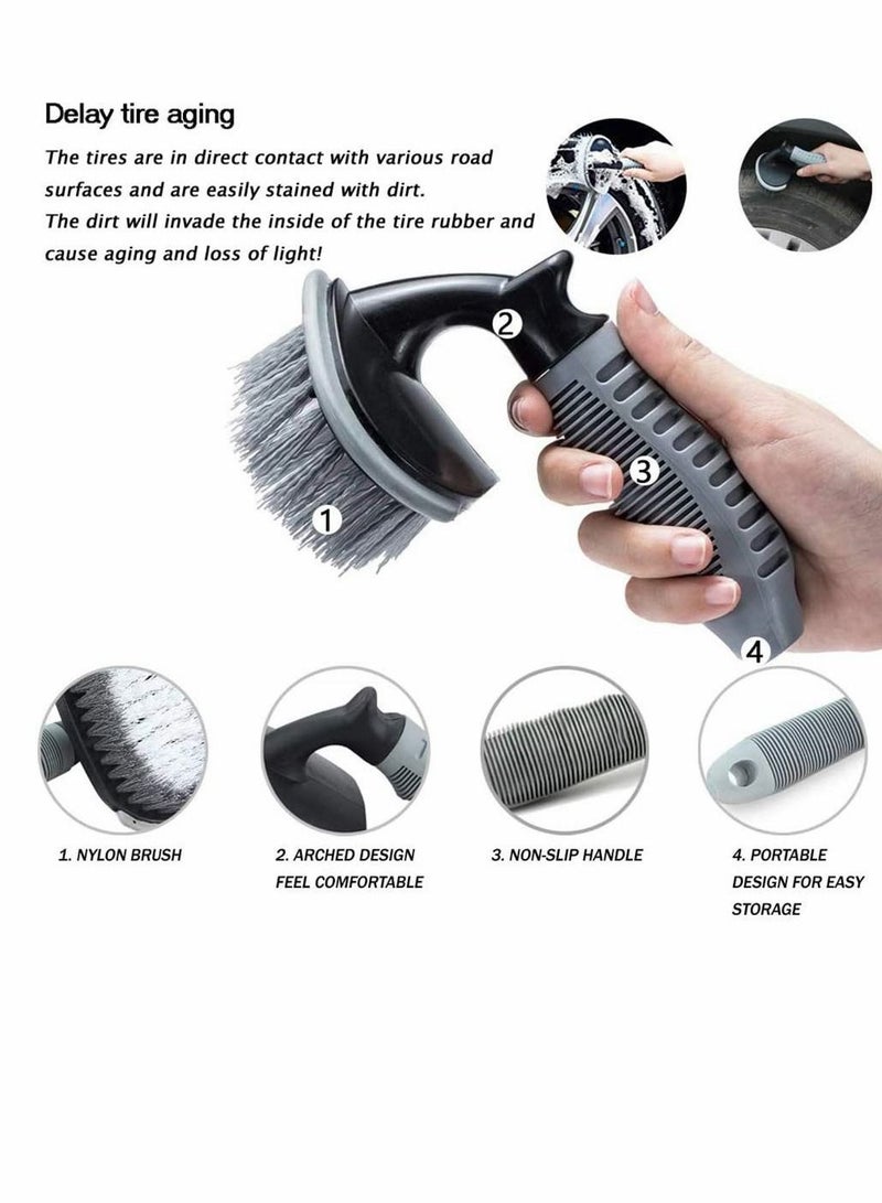 Y&D Ar Wheel Cleaning Brush Set, for Car Alloy and Tyre Cleaning, Rim Cleaner Your Car, Motorcycle or Bicycle Tire Washing Tool(4 Pack) - Image 2