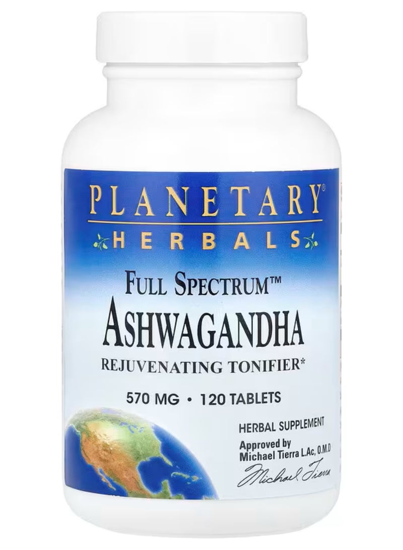 Planetary Herbals, Full Spectrum Ashwagandha, 570 mg, 120 Tablets - Image 1