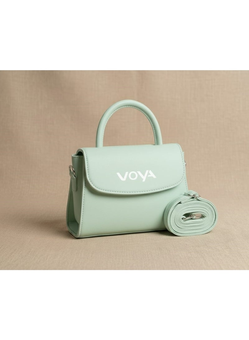 Voya Elegant Hand & Shoulder Bag - Mint Green - Image 2