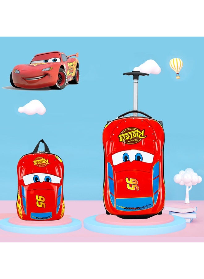 جورونب مجموعة حقائب سفر للأطفال بعجلات، حقيبة ظهر للسفر بعجلات للأطفال، حقيبة سفر للأطفال مقاس 20 بوصة، حقيبة ظهر للأطفال مقاس 13 بوصة، مجموعة حقائب سفر بعجلات للأطفال، حقيبة سفر لطيفة وخفيفة الوزن للأطفال، مظهر عصري وقابلة للركوب (أحمر) - Image 1