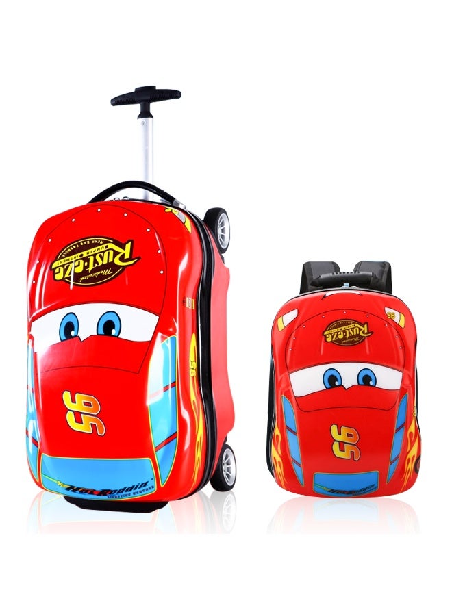 جورونب مجموعة حقائب سفر للأطفال بعجلات، حقيبة ظهر للسفر بعجلات للأطفال، حقيبة سفر للأطفال مقاس 20 بوصة، حقيبة ظهر للأطفال مقاس 13 بوصة، مجموعة حقائب سفر بعجلات للأطفال، حقيبة سفر لطيفة وخفيفة الوزن للأطفال، مظهر عصري وقابلة للركوب (أحمر) - Image 2