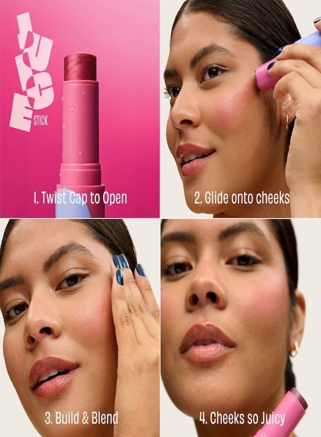Benefit Juice Stick Dewy Gel Blush – Figgie (Cool Purple-Pink) 0.28 oz / 8 g | Hydrating Sheer Gel Blush Stick with Dewy Finish, Lightweight Buildable Color - Image 4