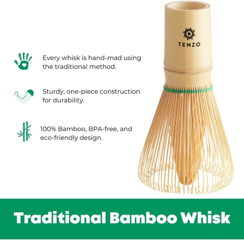 Tenzo Tea Tenzo Bamboo Whisk for Ceremonial Grade Matcha Green Tea - Authentic Traditional 100 Prong Bamboo Whisk - Image 2