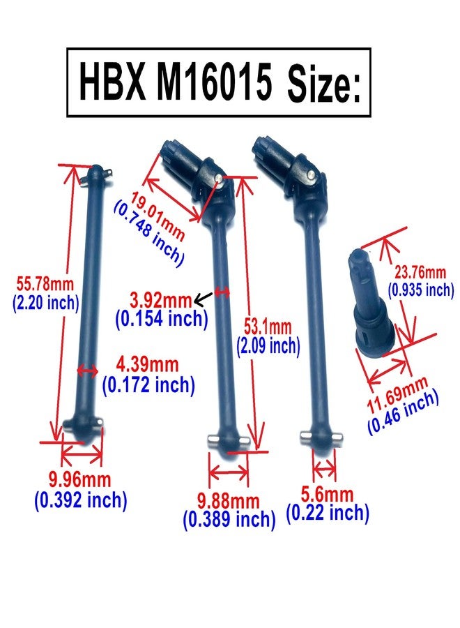 قطع غيار عمود الدفع الأمامي والخلفي ZDingTech M16015 RC لشاحنات HBX 16889 16890 16890A 16889A 16889PRO HM161 RC بمقياس 1:16 (M16015) - Image 3