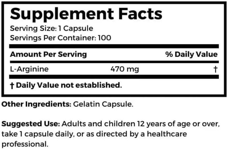 Dr Clark Store Dr Clark Arginine 500mg 100 Gelatin Gelatin Capsules - Image 4